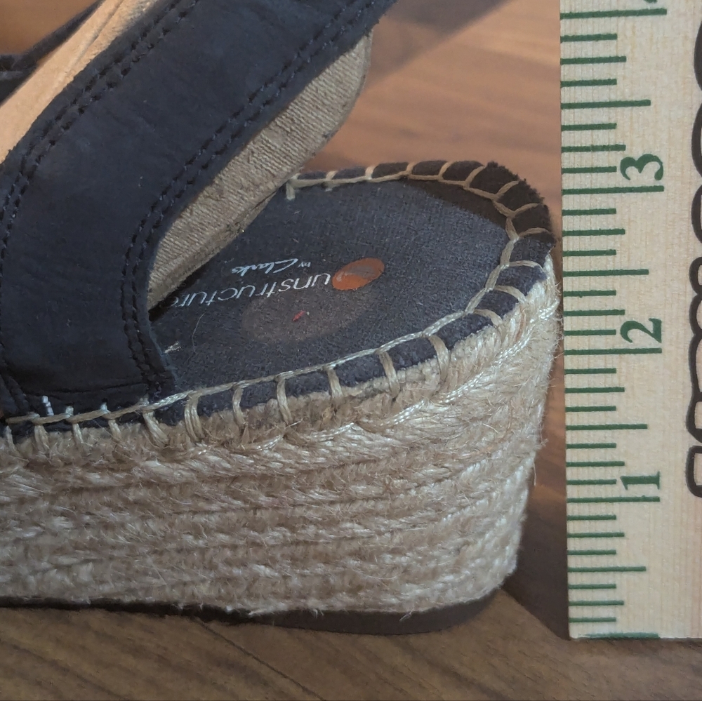 Clarks Unstructured Navy Blue Wedges size 8.5 - Picture 8 of 8
